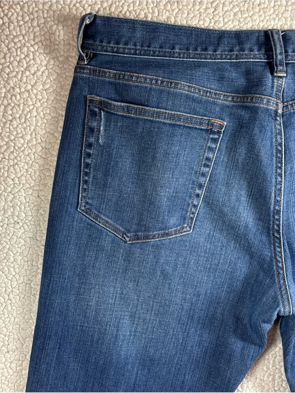 J Crew Sutton Men Straight Leg Distressed Stretch W 34 L 32 Dark Wash Blue Jeans